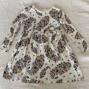 4T - Floral Long Sleeve Kids Dress